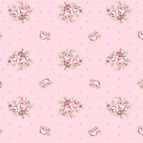 French Roses Rose Dot Y3981-42 Pink Quilting Fabric