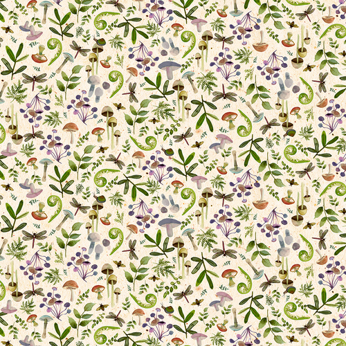 Wild Wonder Digital Forest Floor Light Butter Y4078-58 Patchwork Fabric