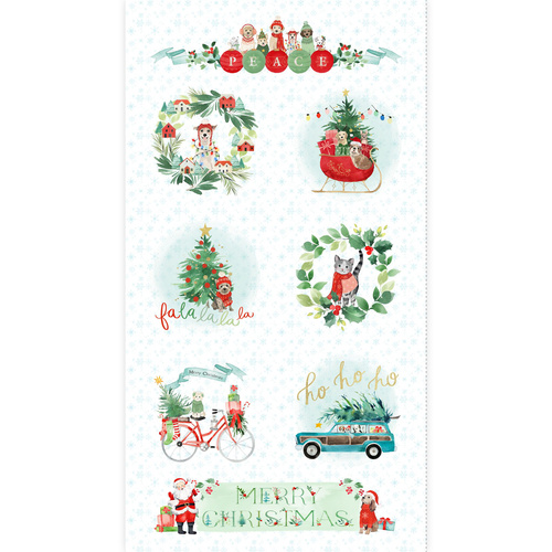Santa Paws 24 " White Digital Y4427-1 Panel