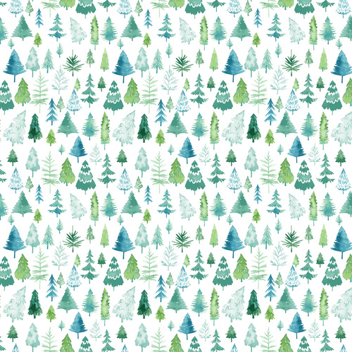 Santa Paws Trees Teal Y4432-104 Quilting Fabric