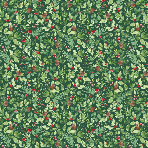 Santa Paws Foliage Green Y4433-113 Quilting Fabric