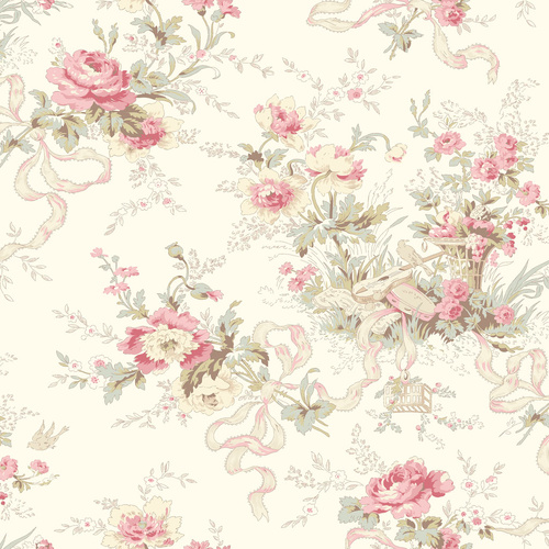 Charlotte Cottage Floral Light Cream Y4611-2 Quilting Fabric