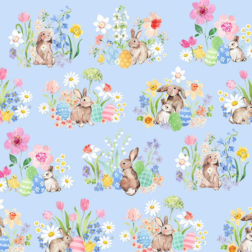 Spring Cheer Y4689-87 Toile Lt Denim Quilting Fabric 