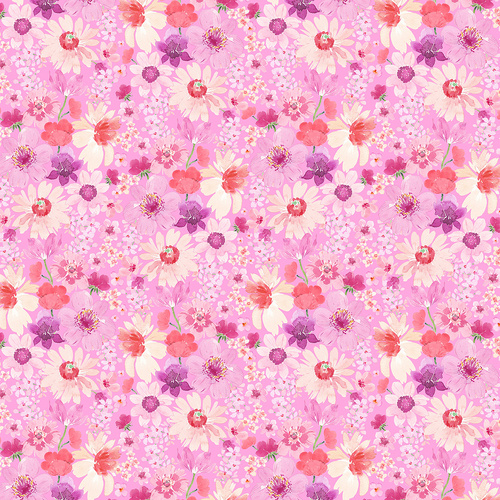 Spring Cheer Y4691-43 Daisies Lt Raspberry Quilting Fabric 