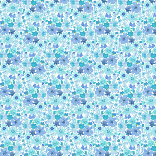 Spring Cheer Y4692-90 Small Floral Blue Quilting Fabric 