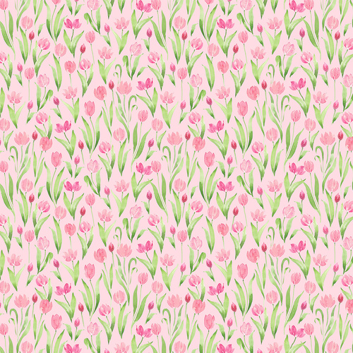 Spring Cheer Y4695-41 Tulips Lt Pink Quilting Fabric 