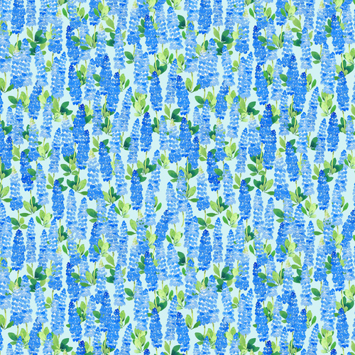 Sunlit Sonnet Lupine Watercolour Lupine Flowers Lt. Blue Y4866-29 Quilting Fabric