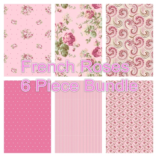 French Roses 6 X 1/4m ONLY Piece Pink Special Bundle