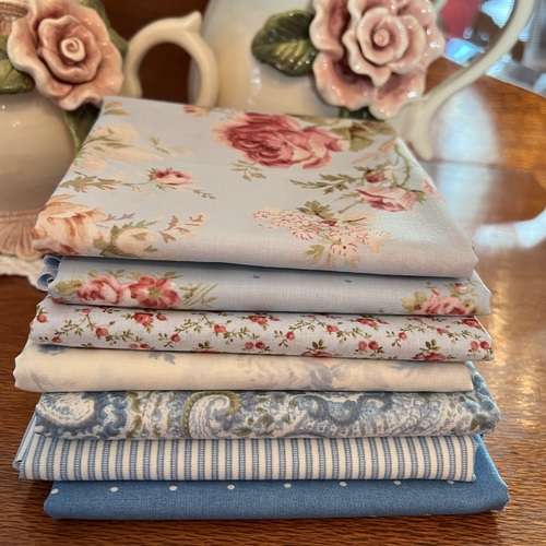 French Roses 7 Piece Blue Special Bundle