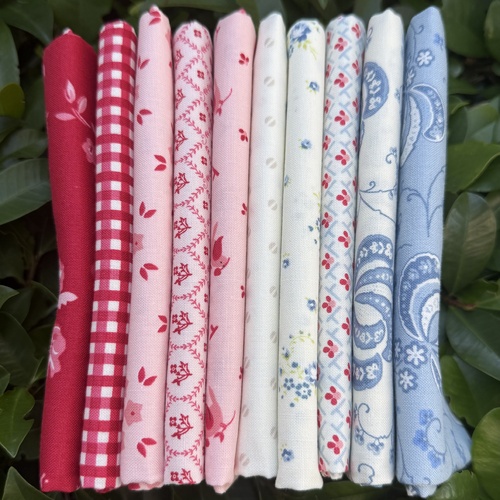 Hollyhocks & Roses By Bunny Hill 10 Piece Mixed Fat Quarter Special Bundle