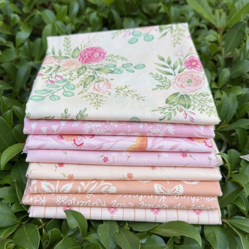 Kindness Peach Coral 8 Piece FAT QUARTER Special Bundle LAST ONES