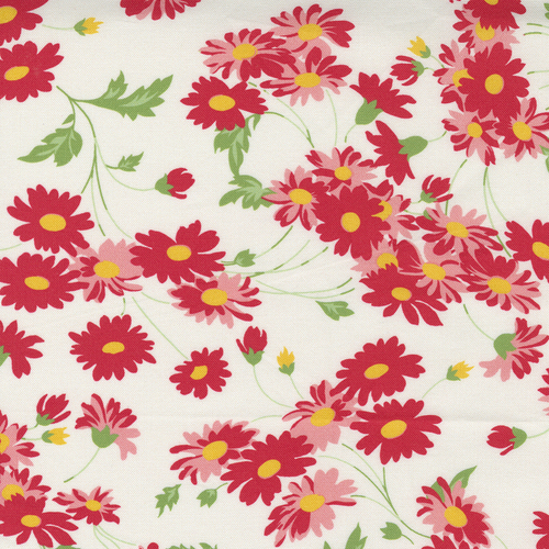 Story Time White Real Daisy m2179111 Patchwork Fabric 