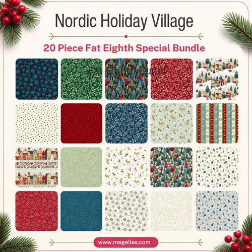 Nordic Holiday Village 20 Piece FAT EIGHTH Prints Special Bundle