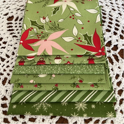 Once Upon Christmas Green 7 Piece Special Fat Quarter Bundle Only LAST ONES